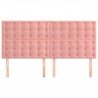 Cabeceros 4 unidades de terciopelo rosa 80x5x78/88 cm 3