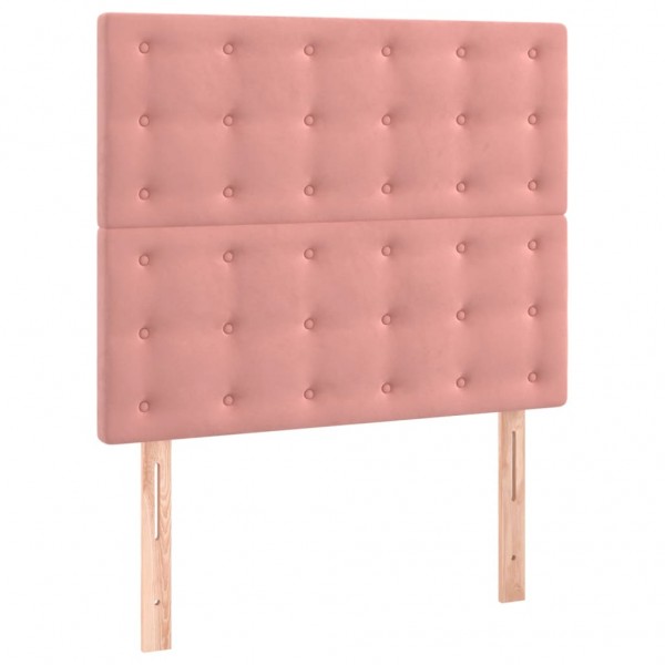 Cabeceros 2 unidades de terciopelo rosa 80x5x78/88 cm M 2