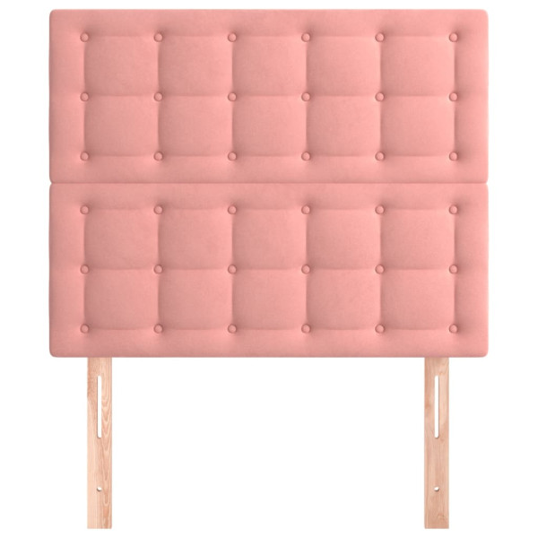 Cabeceira de cama 2 pcs veludo 80x5x78/88 cm rosa M 3