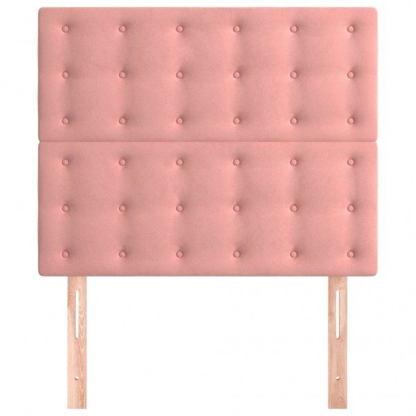 Cabeceros 2 unidades de terciopelo rosa 80x5x78/88 cm M 3