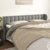 Cabeceira de cama c/ abas veludo 183x23x78/88 cm cinzento-claro 1