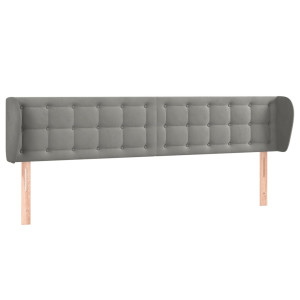 Cabecero de terciopelo gris claro 183x23x78/88 cm H