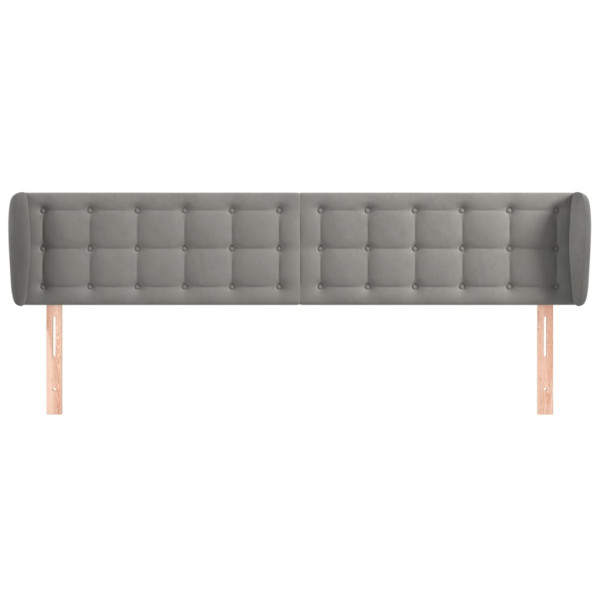 Cabeceira de cama c/ abas veludo 183x23x78/88 cm cinzento-claro M 3