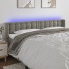 Cabeceira cama c/ luzes LED veludo 183x16x78/88 cm cinza-claro 1
