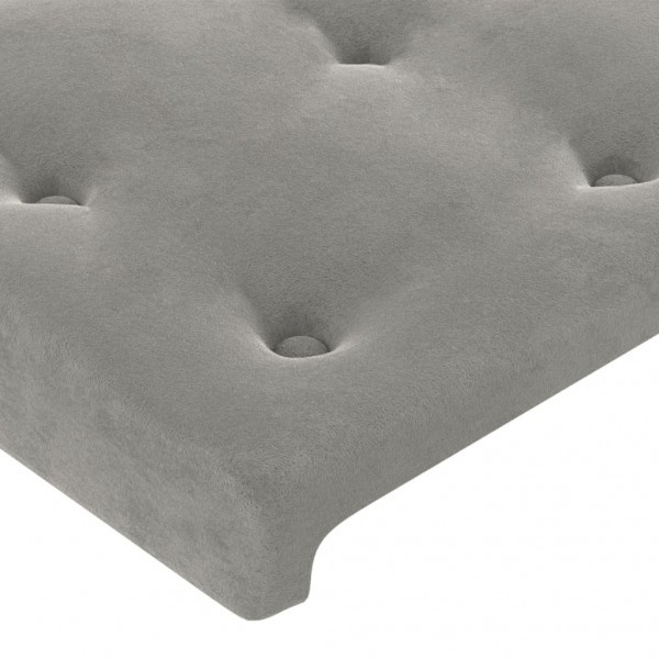 Cabecero con LED de terciopelo gris claro 183x16x78/88 cm M 5