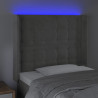 Cabecero con LED de terciopelo gris claro 93x16x118/128 cm 4