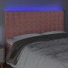 Cabeceira de cama c/ luzes LED veludo 160x5x118/128 cm rosa 3