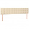 Cabecero con LED de tela color crema 160x5x78/88 cm 4