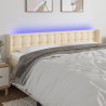 Cabecero con LED de tela crema 163x16x78/88 cm 1