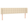 Cabecero con LED de tela crema 163x16x78/88 cm 3