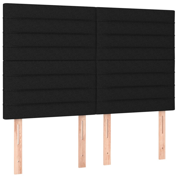 Cabeceira cama c/ LED tecido 144x5x118/128 cm preto M 4