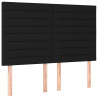 Cabeceira cama c/ LED tecido 144x5x118/128 cm preto 4