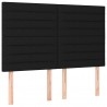 Cabecero con luces LED tela negro 144x5x118/128 cm 4