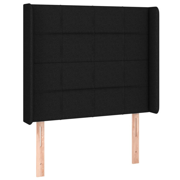 Cabecero con orejas de tela negro 93x16x118/128 cm M 2