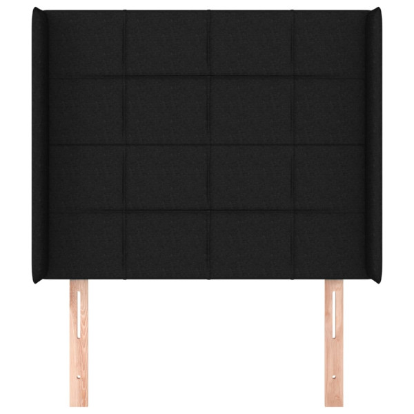 Cabecero con orejas de tela negro 93x16x118/128 cm M 3