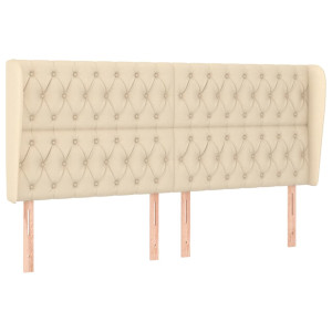 Cabeceira de cama c/ abas tecido 183x23x118/128 cm creme H