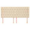 Cabeceira de cama c/ abas tecido 183x23x118/128 cm creme 3