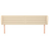 Cabeceira de cama c/ abas tecido 183x23x78/88 cm creme 3