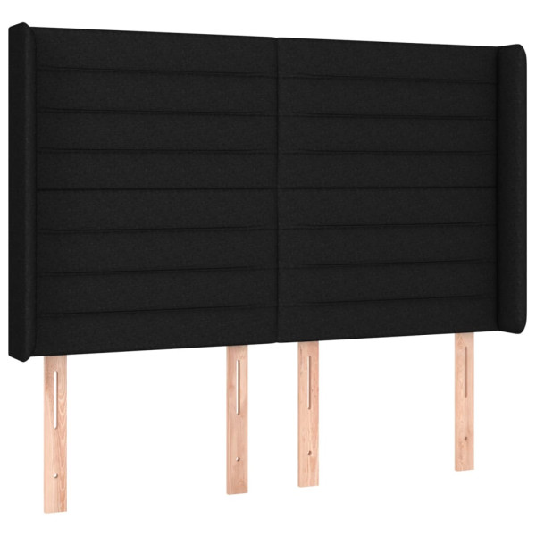 Cabecero con orejas de tela negro 147x16x118/128 cm M 2