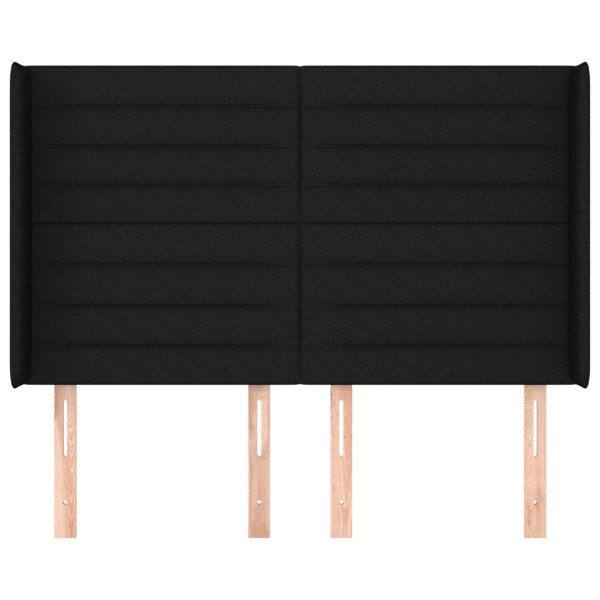 Cabeceira de cama c/ abas tecido 147x16x118/128 cm preto M 3