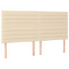 Cabeceira cama c/ LED tecido 180x5x118/128 cm crème 4