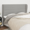 Cabeceira cama c/ abas tecido 183x23x118/128 cm cinzento-claro 1