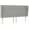 Cabecero con orejas de tela gris claro 183x23x118/128 cm 2