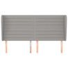 Cabeceira cama c/ abas tecido 183x23x118/128 cm cinzento-claro 3
