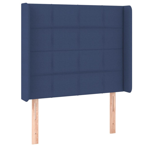 Cabecero con orejas de tela azul 93x16x118/128 cm M 2