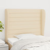Cabeceira de cama c/ abas tecido 93x23x118/128 cm creme 1