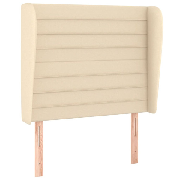 Cabeceira de cama c/ abas tecido 93x23x118/128 cm creme M 2