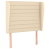 Cabecero con orejas de tela color crema 93x23x118/128 cm 2