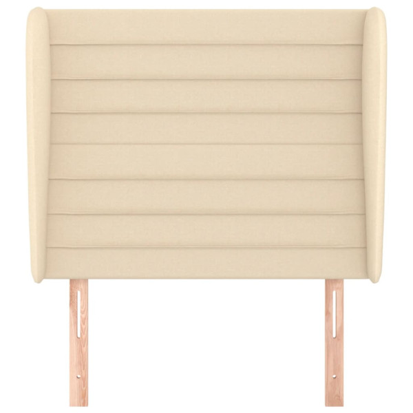 Cabecero con orejas de tela color crema 93x23x118/128 cm M 3