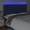 Cabecero con luces LED tela azul 180x5x118/128 cm 3