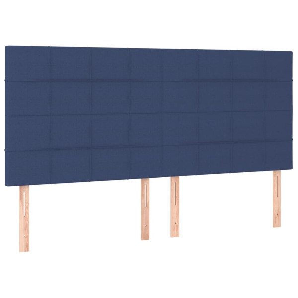 Cabecero con luces LED tela azul 180x5x118/128 cm M 4