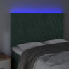Cabecero con luces LED terciopelo verde oscuro 160x7x118/128 cm 3