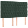 Cabecero con luces LED terciopelo verde oscuro 160x7x118/128 cm 4