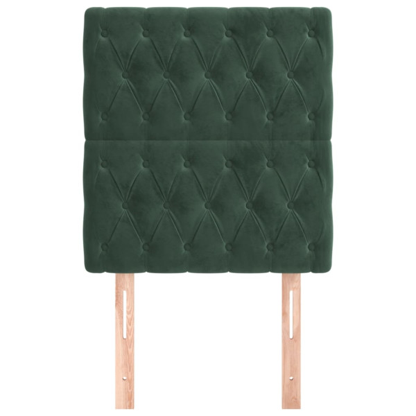 Cabeceros 2 unidades de terciopelo verde oscuro 80x7x78/88 cm M 3