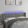 Cabecero con LED de terciopelo gris claro 163x16x78/88 cm 1