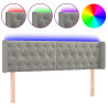 Cabecero con LED de terciopelo gris claro 163x16x78/88 cm 2