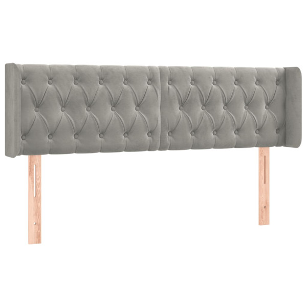Cabeceira cama c/ luzes LED veludo 163x16x78/88 cm cinza-claro M 3