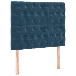 Cabeceros 2 unidades de terciopelo azul oscuro 90x7x78/88 cm H