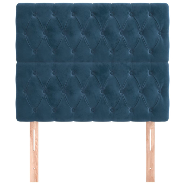 Cabeceira de cama 2 pcs veludo 90x7x78/88 cm azul-escuro M 3