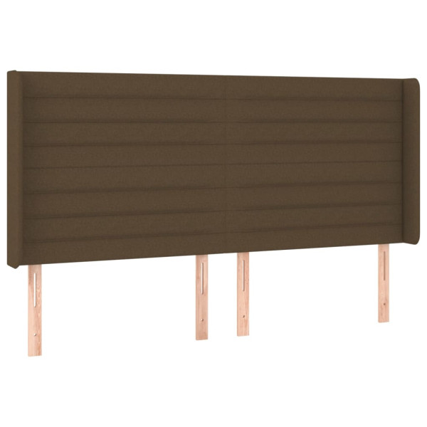 Cabecero con LED de tela marrón oscuro 163x16x118/128 cm M 3