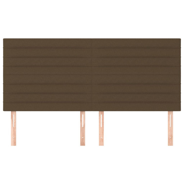 Cabeceira de cama 4 pcs tecido 80x5x78/88 cm castanho-escuro M 3