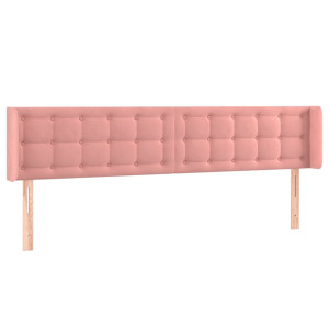 Cabecero de terciopelo rosa 203x16x78/88 cm H