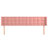 Cabecero de terciopelo rosa 203x16x78/88 cm 3