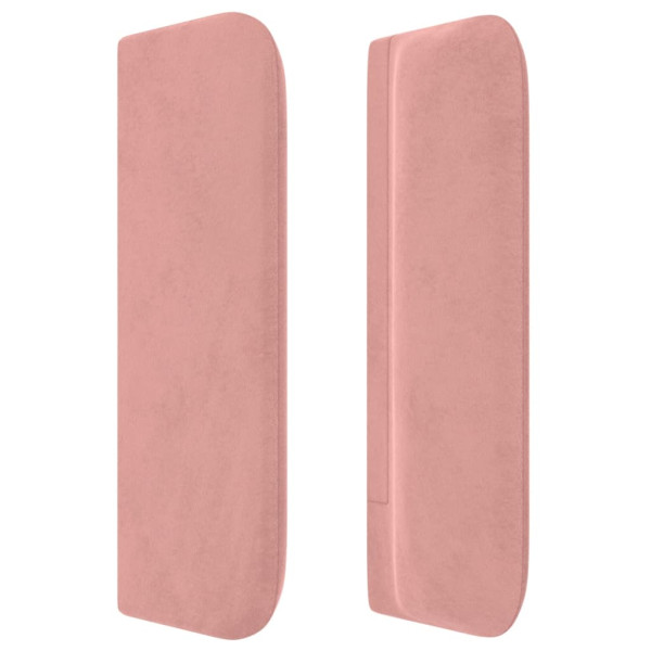 Cabecero de terciopelo rosa 203x16x78/88 cm M 4