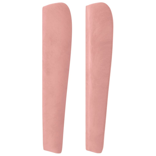 Cabeceira cama c/ abas veludo 103x23x118/128 cm rosa M 4