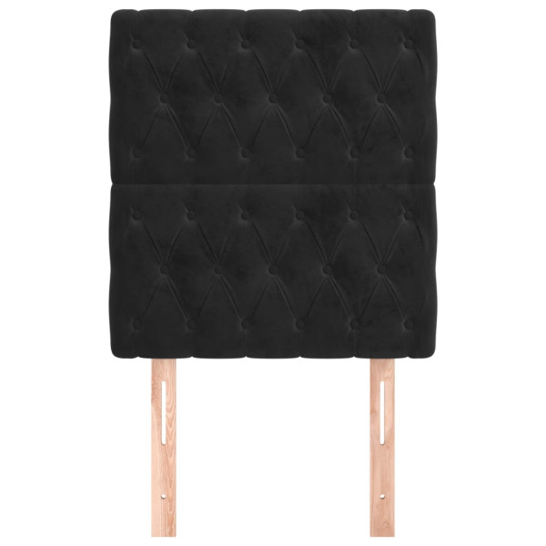 Cabeceros 2 unidades de terciopelo negro 80x7x78/88 cm M 3